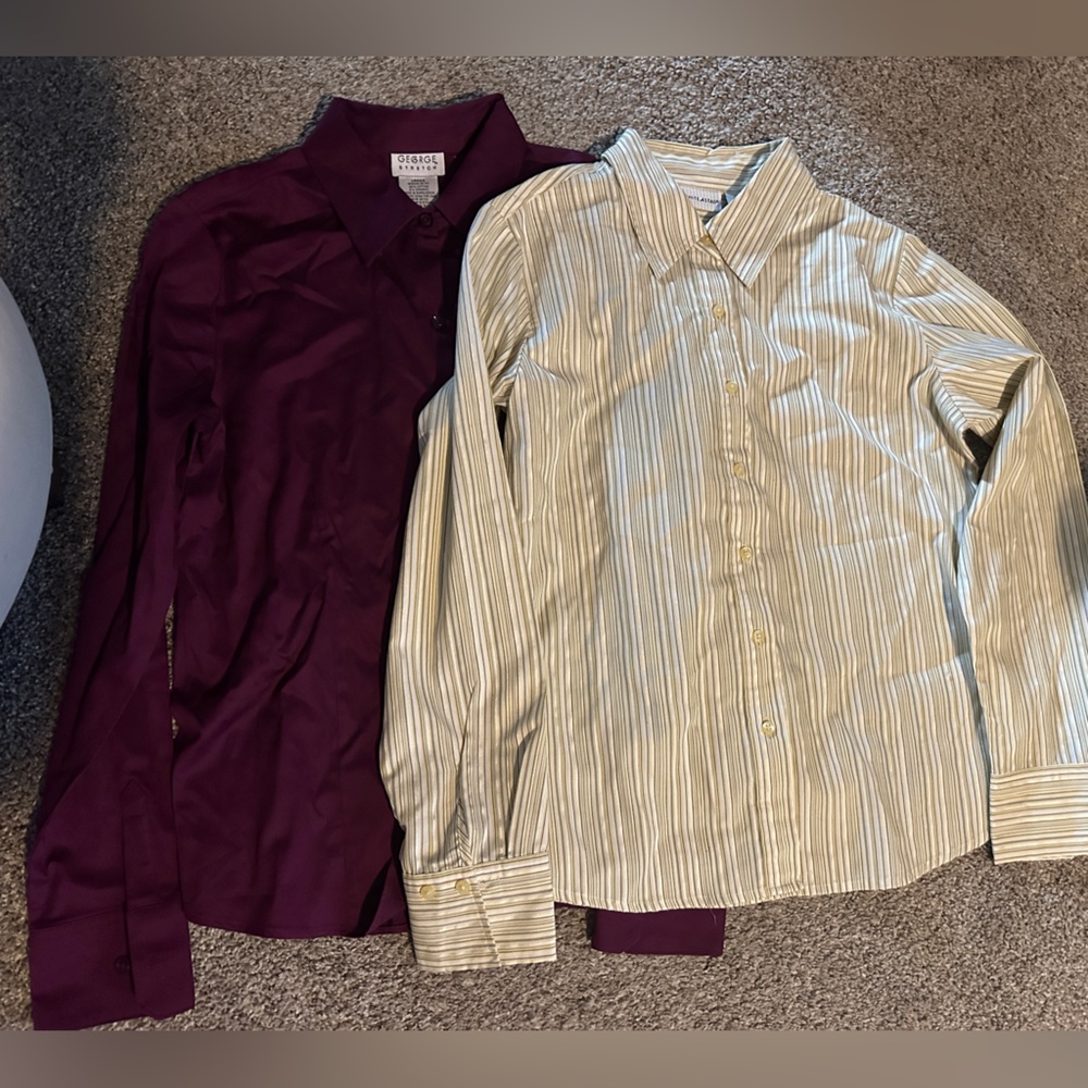 White Stag Yellow Striped Blouse